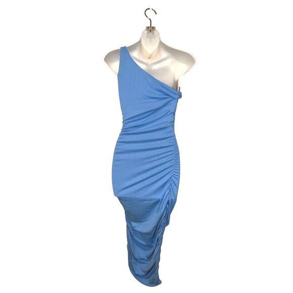 NWT Susana Monaco - One Arm Gathered Dress in Cobalt small ($218) - Picture 6 of 11